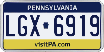 PA license plate LGX6919