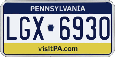 PA license plate LGX6930
