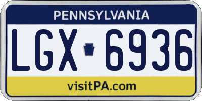 PA license plate LGX6936
