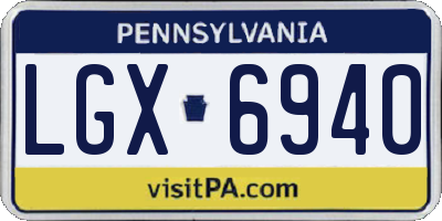 PA license plate LGX6940