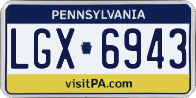 PA license plate LGX6943