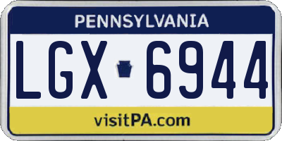 PA license plate LGX6944
