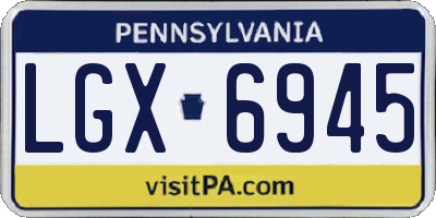 PA license plate LGX6945