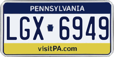 PA license plate LGX6949