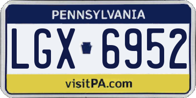 PA license plate LGX6952