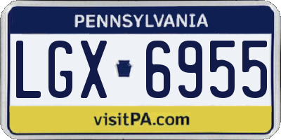 PA license plate LGX6955