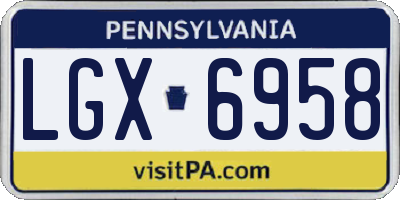 PA license plate LGX6958