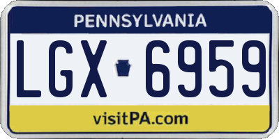 PA license plate LGX6959
