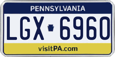 PA license plate LGX6960