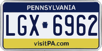 PA license plate LGX6962