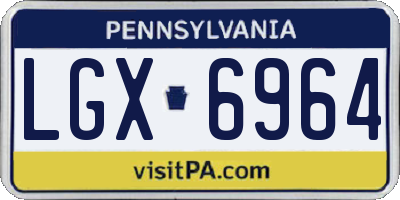 PA license plate LGX6964