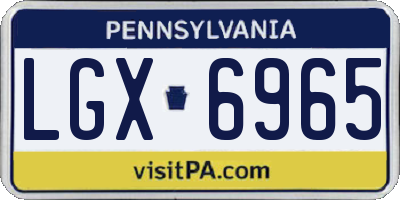 PA license plate LGX6965