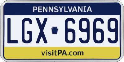PA license plate LGX6969