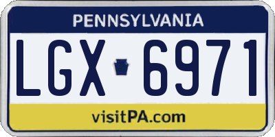 PA license plate LGX6971