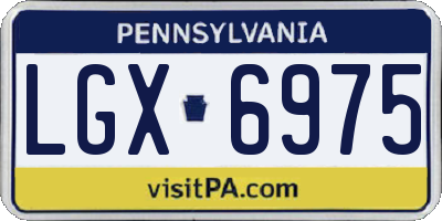 PA license plate LGX6975