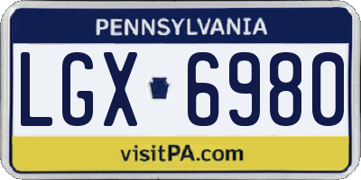 PA license plate LGX6980