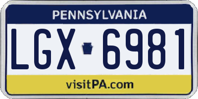 PA license plate LGX6981