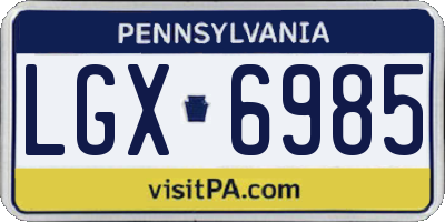 PA license plate LGX6985