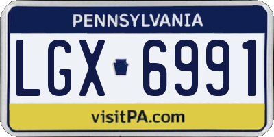 PA license plate LGX6991