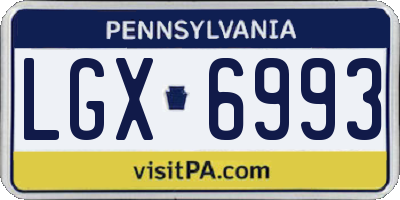 PA license plate LGX6993