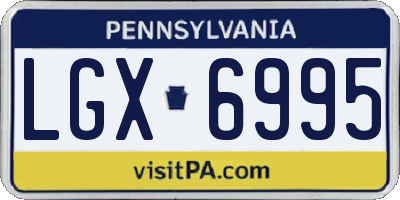 PA license plate LGX6995