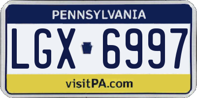 PA license plate LGX6997