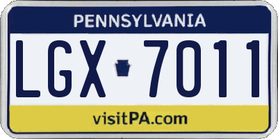 PA license plate LGX7011
