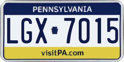 PA license plate LGX7015