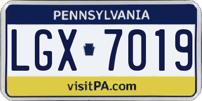 PA license plate LGX7019