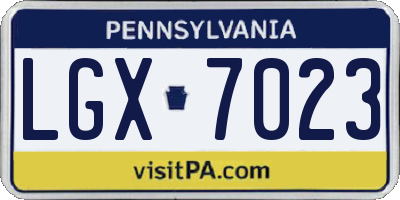 PA license plate LGX7023