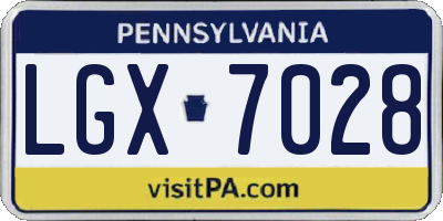 PA license plate LGX7028