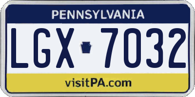 PA license plate LGX7032