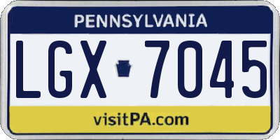 PA license plate LGX7045