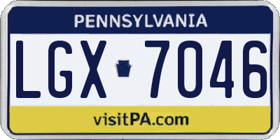 PA license plate LGX7046