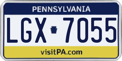 PA license plate LGX7055