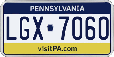PA license plate LGX7060