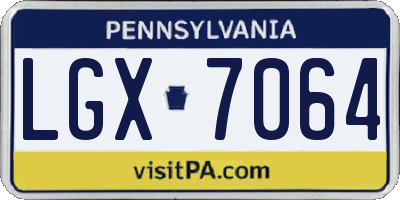 PA license plate LGX7064