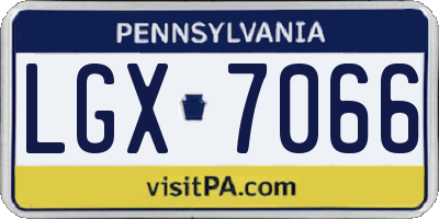 PA license plate LGX7066