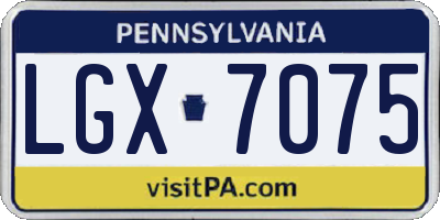 PA license plate LGX7075