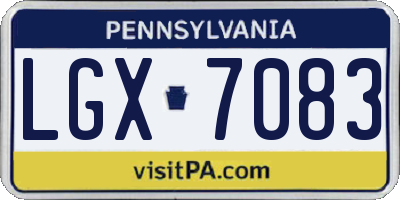 PA license plate LGX7083