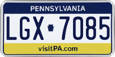 PA license plate LGX7085