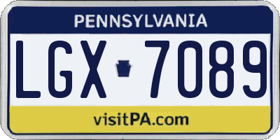 PA license plate LGX7089