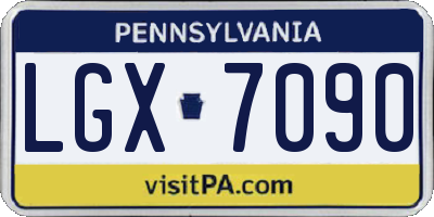 PA license plate LGX7090