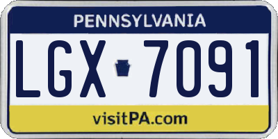PA license plate LGX7091