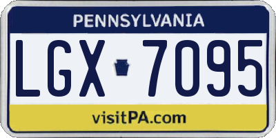 PA license plate LGX7095