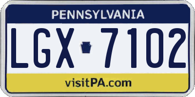 PA license plate LGX7102