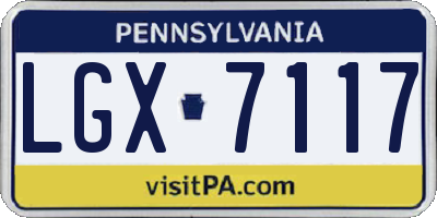 PA license plate LGX7117