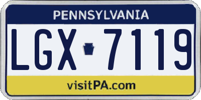 PA license plate LGX7119