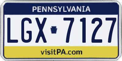 PA license plate LGX7127