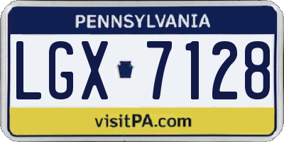 PA license plate LGX7128